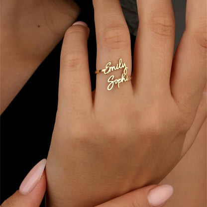 Personalized Double Name Adjustable Ring for Women😍🔥 - 24 Karat Gold Plated