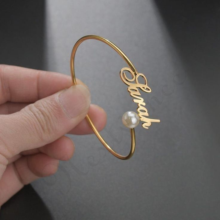 Custom Name Bangle - 24 Karat Gold