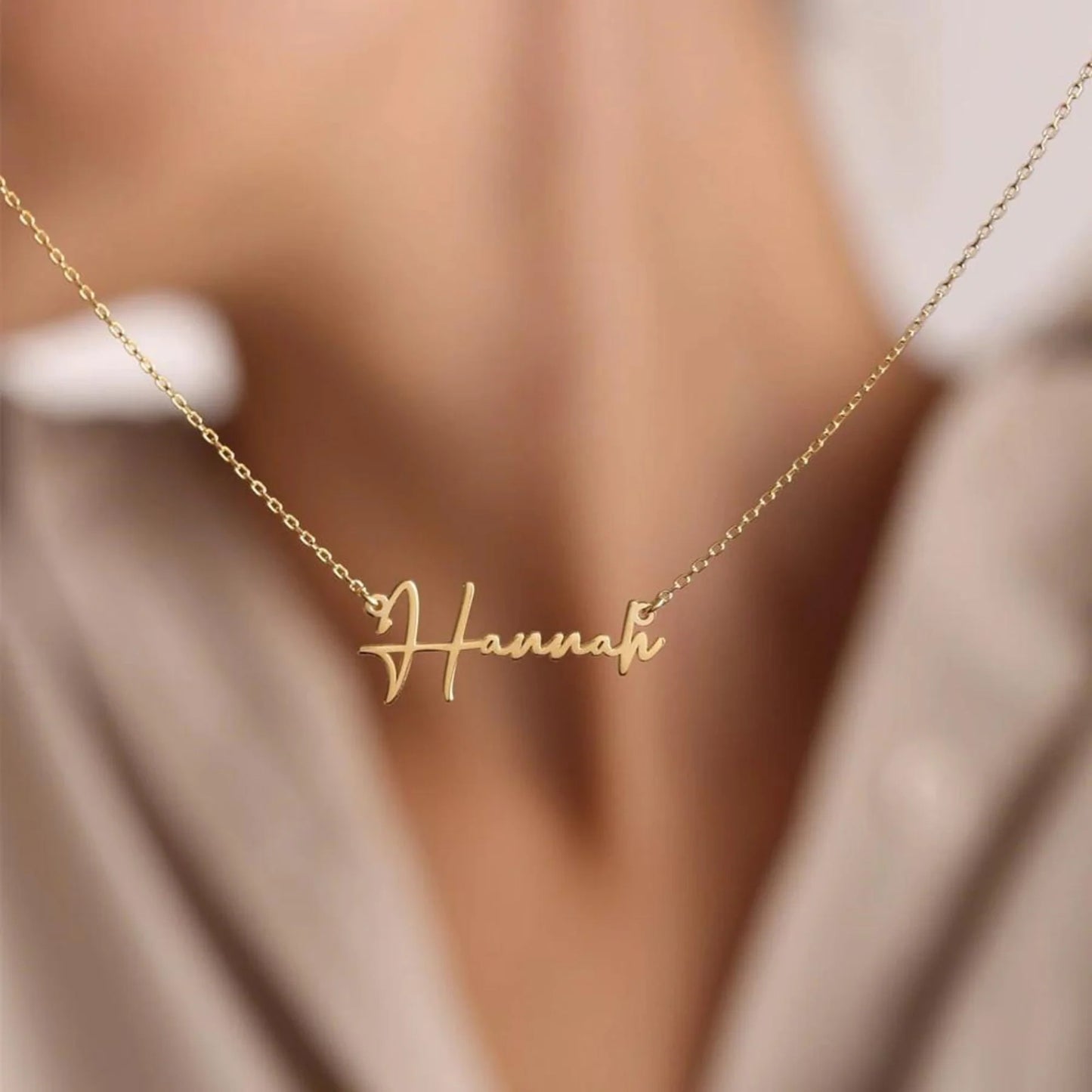 SIGNATURE NAME NECKLACE - 18 Karat GOLD PLATED