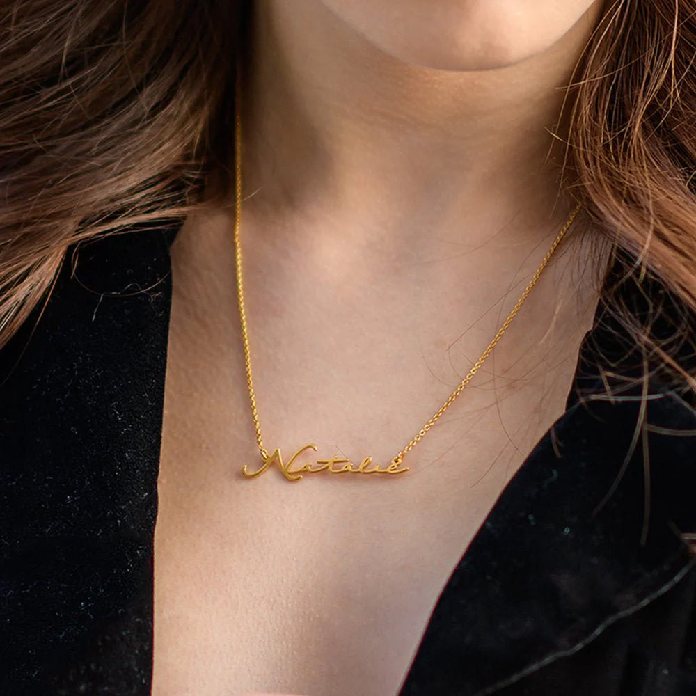 SIGNATURE NAME NECKLACE - 18 Karat GOLD PLATED