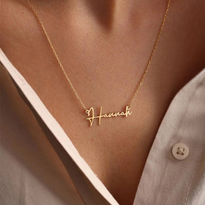 SIGNATURE NAME NECKLACE - 18 Karat GOLD PLATED