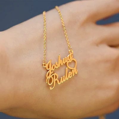 Custom Couple Name Pendant - 24K GOLD