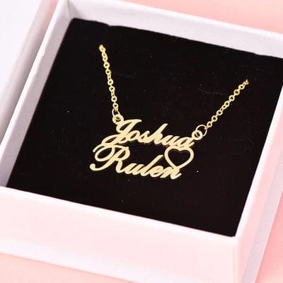 Custom Couple Name Pendant - 24K GOLD