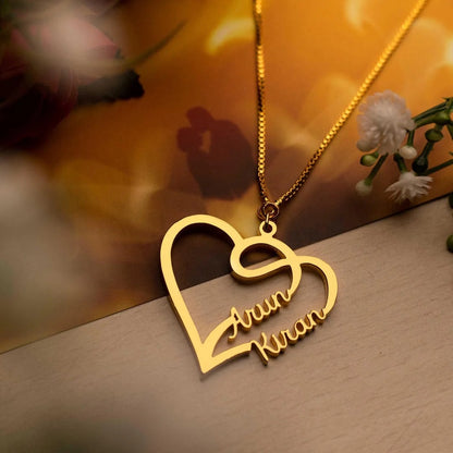 Custom Heart Couple Name Pendant