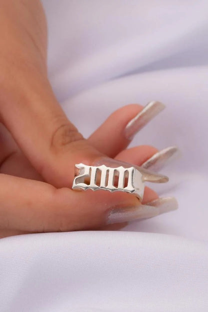 Gothic Year Rings – Personalized Birth Year Jewelry