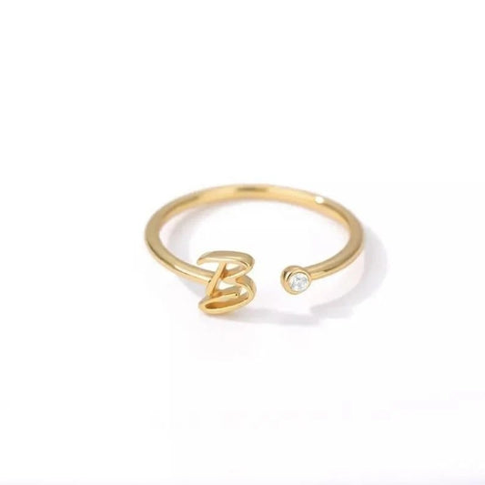 Personalized Gold Letter Rings - Elegant & Minimalist